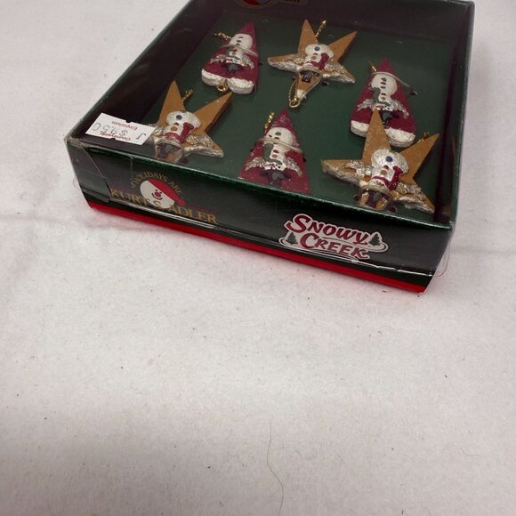 Kurt S. Adler Snowman Star Ornaments 5 Christmas Holiday Folksy Snowy Creek - Picture 3 of 4